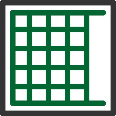 ızgara vektör simgesi. biçim iki renkli düz sembol, yeşil ve gri renkler, yuvarlak açılar, beyaz arkaplan