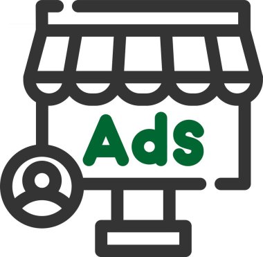 Reklam ikonu. Web için basit reklam vektör simgeleri çizimi