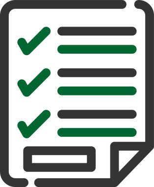 Kontrol listesi düz yuvarlanmış vektör simgesi