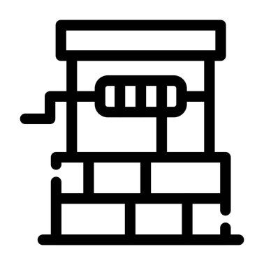 ahşap ev simgesi, vektör illüstrasyonu