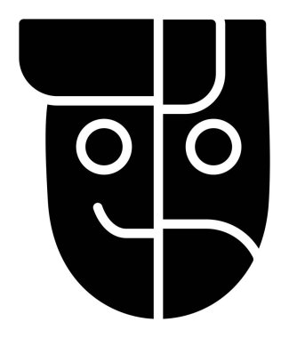 maske kabartma vektör simgesi