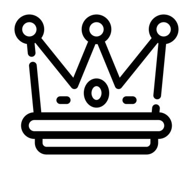 Taç çizgi ikonu, vektör. Taç taslak işareti. izole edilmiş sınır sembolü çizimi