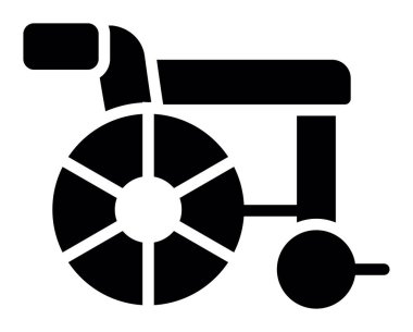 Tekerlekli sandalye simgesi, vektör illüstrasyonu