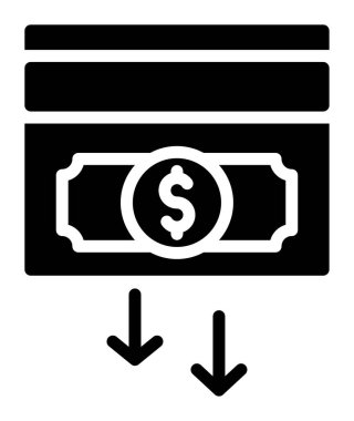 Dolar nakit ikonu. Web tasarımı için dolar nakit vektör simgesinin düz çizimi