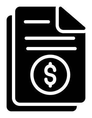 Para klasörü simgesi. biçim iki renkli düz sembol, siyah ve beyaz renkler, yuvarlak açılar, gri arkaplan.