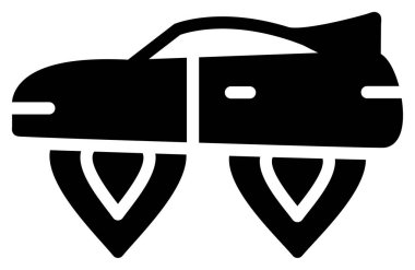 araba sigortası simgesi, vektör illüstrasyonu