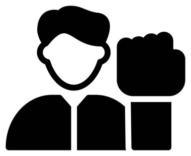 Çapraz elli adam simgesi, basit vektör çizimi