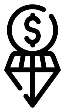 döviz kuru dolar simgesi ana hat biçiminde