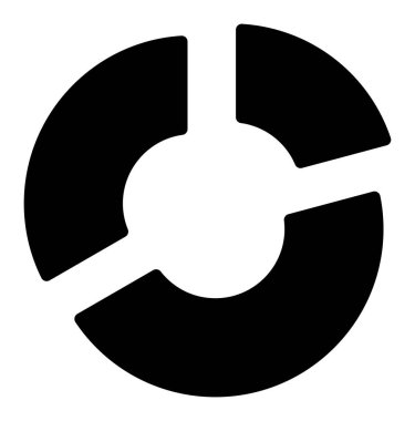 Pasta çizelgesi diyagramı simgesi sağlam biçimdedir