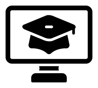 Çevrimiçi eğitim ikonu ana hatlarıyla