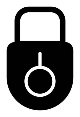 Güvenlik kilidi simgesi. Web için asma kilit vektör simgelerinin özet çizimi