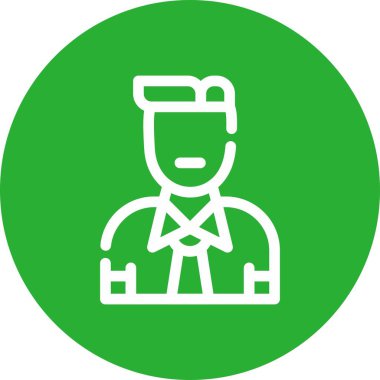 Papyonlu ve saç stili ikonlu adam, basit vektör çizimi