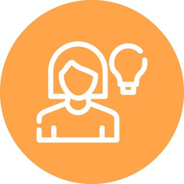 güzel kadın vektör çizgisi simgesi