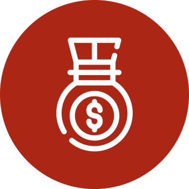 Çanta web simgesinde dolar işareti, illüstrasyon