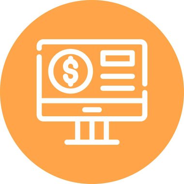 Dolar vektör çember çizgisi simgesi dekoru