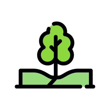 ağaç vektörü düz renk simgesi