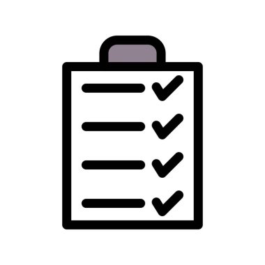 Kontrol Listesi Düz Vektör Simgesi