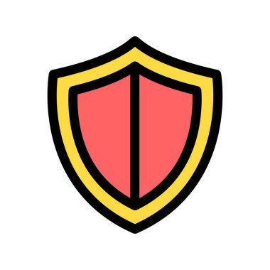 Beyaz arkaplanda kalkan simgesi vektörü izole edildi, logo şeffaf işareti,