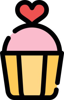 Kek. Web simgesi basit illüstrasyon