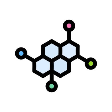 Moleküler yapı renk çizgisi simgesi. Web sayfası, mobil uygulama, tanıtım için pictogram.
