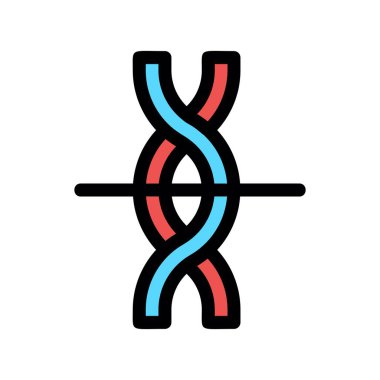 Beyaz arkaplanda izole edilmiş ana hatlı DNA sembolü simgesi. Vektör.