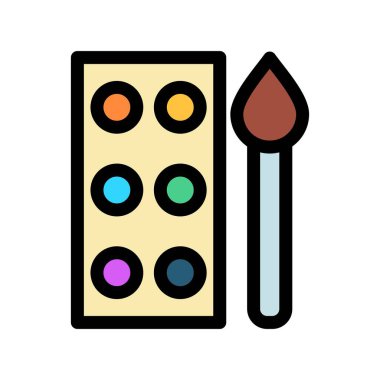 boya fırçası renk ikonu vektör çizimi