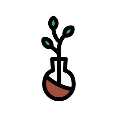 Çiçek pot simgesi, düz stil