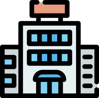 Bina. Web simgesi basit illüstrasyon