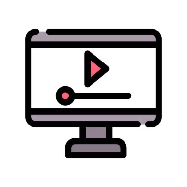 ekran simgesi renk vektörü resimlemesini izle