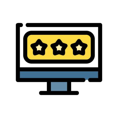 Web gözden geçirme renk ikonu vektör illüstrasyonu