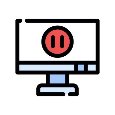 bilgisayar simgesi düz renk vektörü