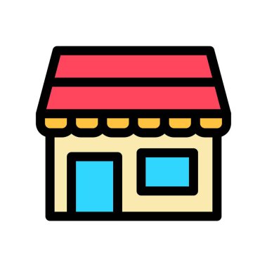 ev vektörü renk çizgisi simgesi