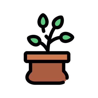 Bitki Doldurulmuş Işık Vektörü Simgesi Tasarımı