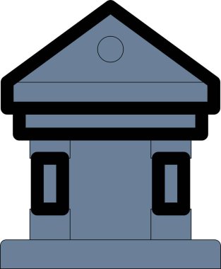 Bina. Web simgesi basit illüstrasyon