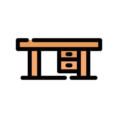 ahşap bank ikonu vektör illüstrasyonu