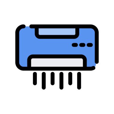 Yazıcı simgesi vektörü. İnce çizgi işareti. renk kontur sembolü resimlemesi