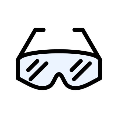 Gözlük ikonu vektörü. İnce çizgi işareti. izole edilmiş sınır sembolü çizimi