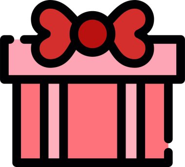 hediye kutusu simgesi, vektör illüstrasyonu