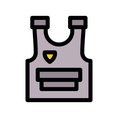 önlük vektörü düz renk simgesi