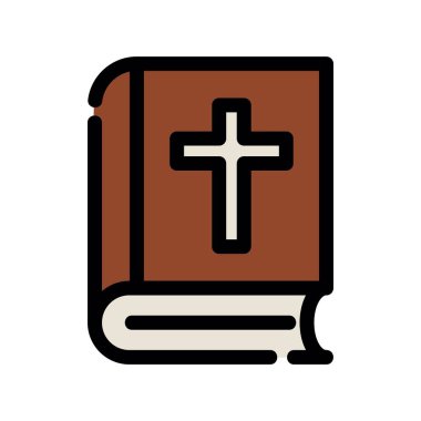 İncil ikonu vektörü. İnce çizgi sembolü. izole edilmiş sınır sembolü çizimi