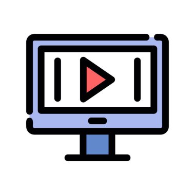 Video kamera simgesi. Görüntü kamerası vektör simgesi rengini izole et