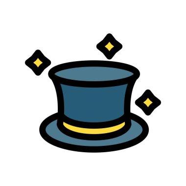 sihirbaz şapka simgesi, özet vektörü