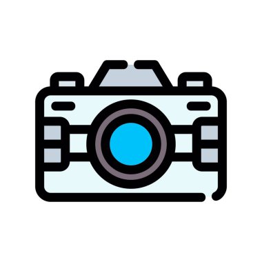 kamera vektörü renk çizgisi simgesi