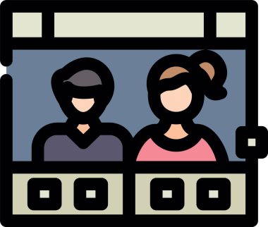 çift simgesi, vektör illüstrasyonu