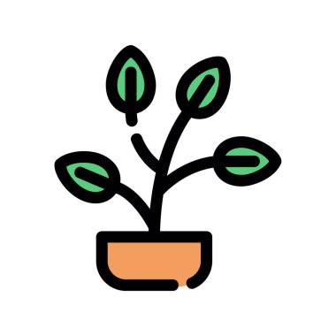 Bitki Doldurulmuş Vektör Simgesi Tasarımı