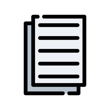 kağıt vektörü düz renk simgesi