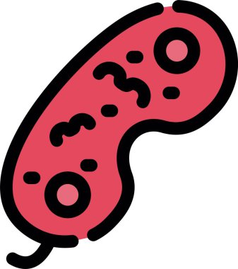 Yemek sosisi ikonu. Ana hatlı yiyecek sosisi vektör simgesi rengi düz izole