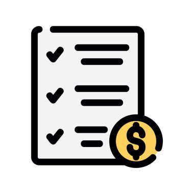 fatura vektörü düz renk simgesi