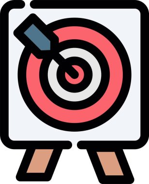 hedef simge. özet hedef hedef vektör rengi düz izole