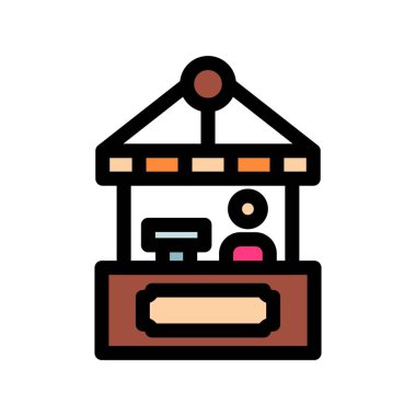 Renk taslağı vektör illüstrasyonlu depolama dükkanı